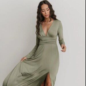 Baltic Born Ariana Maxi Dress, Dusty Sage, Size Large, NWT